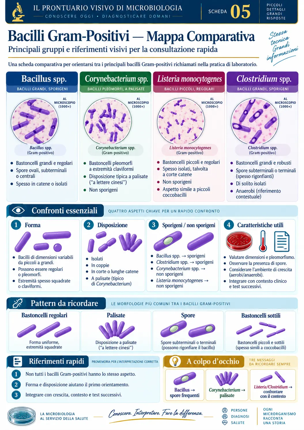 Bacilli Gram-Positivi — Mappa Comparativa