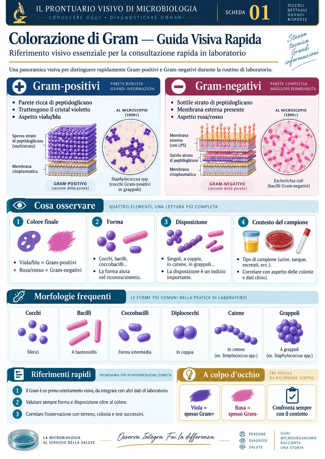 Colorazione di Gram — Guida Visiva Rapida
